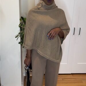 Tan Michael Kors Knit Sweater Poncho